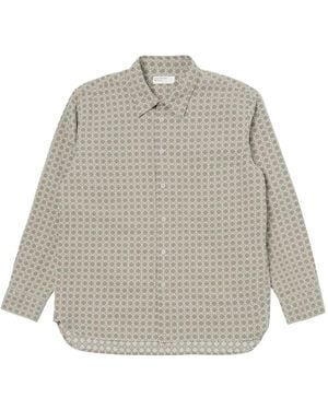 Universal Works Long-Sleeve Geometric-Print Shirt - Grey