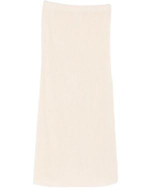 Patrizia Pepe Knitted Midi Skirt - Natural