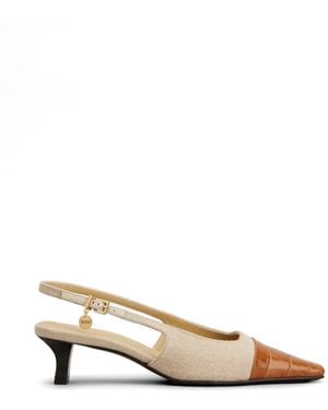 Tod's Crocodile-Effect Strap Pumps - Natural