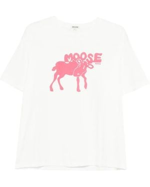 Bode Antlers Moose T-Shirt - Pink