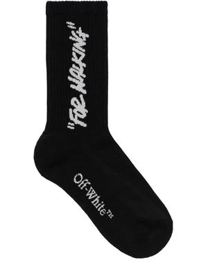 Off-White c/o Virgil Abloh Quote Mid-Calf Socks - Black