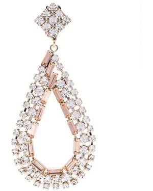 Rosantica Boucles D'Oreilles Serties De Cristaux - Metallic