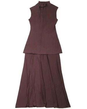 Jil Sander Layered Sleeveless Maxi Dress - Purple