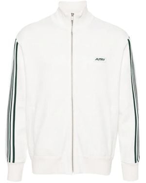 Autry Side-Stripe Zip-Up Sweatshirt - White