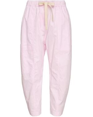 Lee Mathews Cotton-poplin Drawstring Pants - Pink
