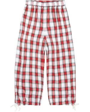 Comme des Garçons Checked Drawstring Pants - Red