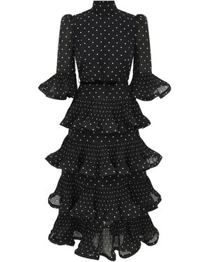 Zimmermann ポルカドット ティアードドレス - ブラック