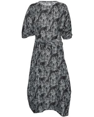 Henrik Vibskov Graphic-Print Dolman-Sleeve Dress - Gray