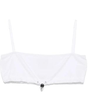 Moschino Poplin Cropped Top - White