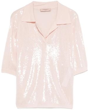 Twinset Sequin Collared Shirt - Pink