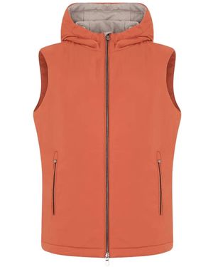 Fedeli Padded Hooded Gilet - Orange