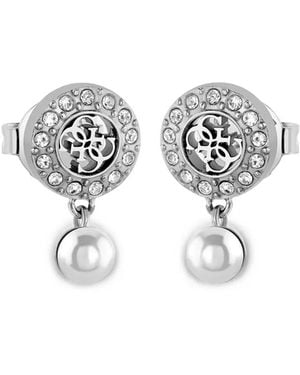 Guess Tiny Pearly Pearl-Drop Earrings - White