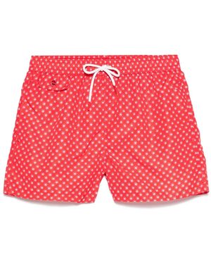Kiton プリント トランクス水着 - レッド