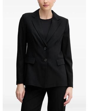 Benetton Notched-Lapels Single-Breasted Blazer - Black