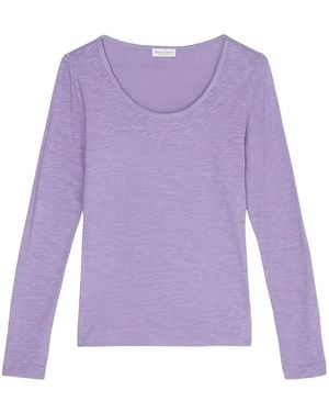 Marc O' Polo Long-Sleeve Scoop-Neck Top - Purple