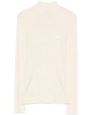 Maison Kitsuné Ribbed Mock-Neck Top - White