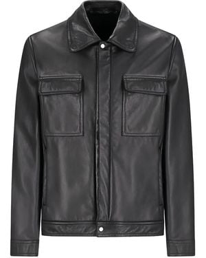 Salvatore Santoro Flap-Pocket Leather Jacket - Black