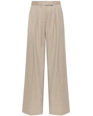 Paul & Shark Pleated Wide-Leg Pants - Natural
