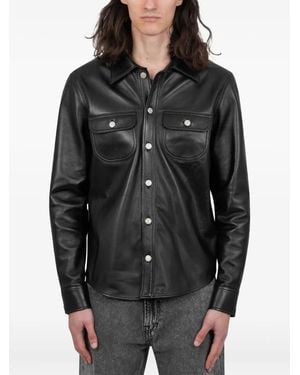 Courreges Leather Shirt - Black