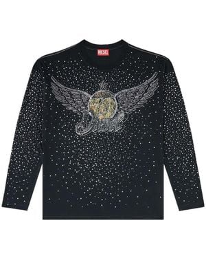 DIESEL Langarmshirt Mit Strass - Blau