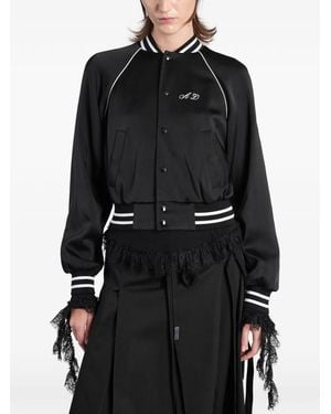 Ann Demeulemeester Arya Embroidered Bomber Jacket - Black