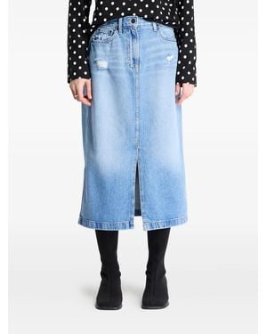 Tommy Hilfiger Logo-Patch Midi Skirt - Blue