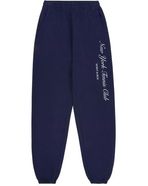 Sporty & Rich Logo-Detail Sweatpants - Blue