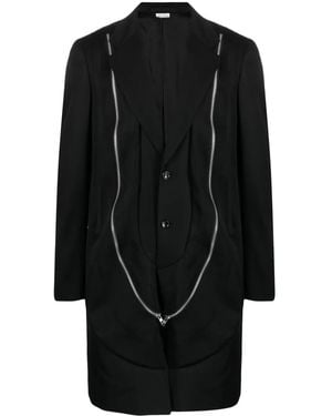 Comme des Garçons ジップディテール コート - ブラック