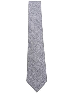 Kiton Patterned Tie - White