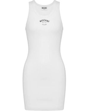 Moschino Ribbed Mini Dress - White