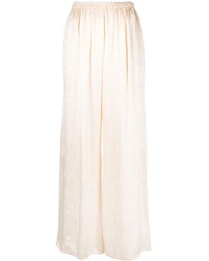 forte_forte Micro Damier Flared Trousers - White