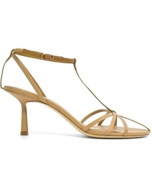 STUDIO AMELIA Aviary Caged Leather Sandals - Metallic