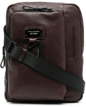 Piquadro Logo-Plaque Detail Messenger Bag - Black
