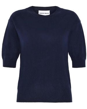 EMERSON RENALDI Kurzärmeliger Strickpullover - Blau