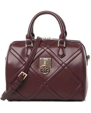 V73 Bridget Quilted-Diamond Tote Bag - Purple