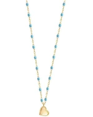 Gigi Clozeau 18K Lucky Heart Beaded Necklace - Metallic