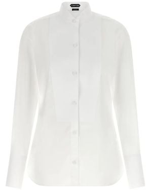 Tom Ford Cotton Tuxedo Shirt - White
