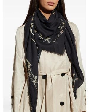 AllSaints Ausgefranster Cora Schal Mit Sicherheitsnadel-Print - Schwarz