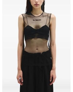 Ann Demeulemeester Till The End Semi-Sheer Tank Top - Black