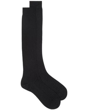 Loro Piana Sottile Ribbed Socks - Black