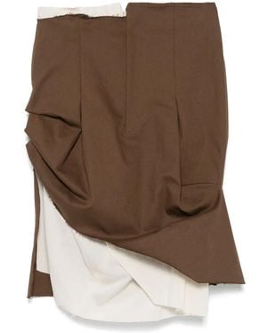 Elena Velez Asymmetric Tailored Mini Skirt - Brown
