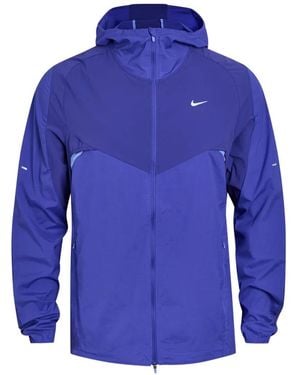 Nike Logo-Print Hooded Jacket - Blue