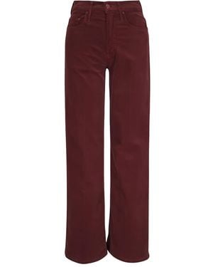 Mother Maven Corduroy-Texture Jeans - Red