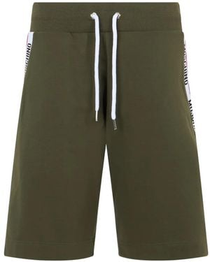 Moschino Logo-Tape Drawstring Shorts - Green