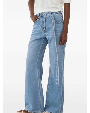 ELEH Belted Wide-Leg Jeans - Blue