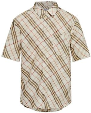 Burberry Check Short-Sleeve Shirt - White