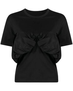 JNBY Ruffled Short-Sleeve T-Shirt - Black