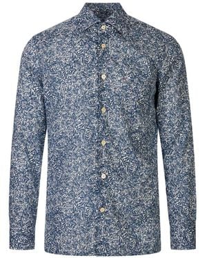 Kiton Chemise Fleurie À Manches Longues - Blue