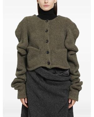 PILLINGS Drapierter Kaschmircardigan - Grau