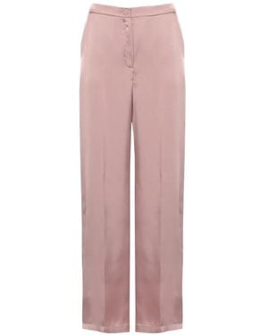 Emme Satin-Finish Pressed-Crease Trousers - Pink